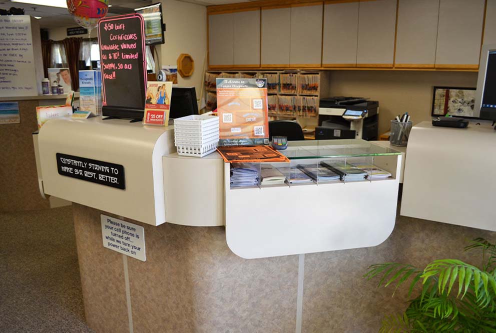 Canyon Chiropractic In San Ramon reception desk