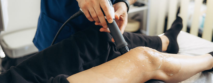 patient receiving shockwave therapy in San Ramon for pain relief